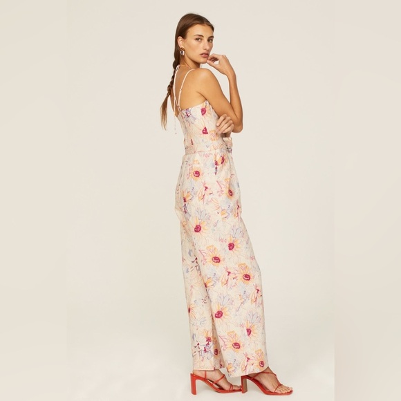 PAIGE Akari Floral Jumpsuit – Cream/Multi | Size 10 - Picture 7 of 9
